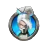 Blaue weibliche Kämpferin Symbol